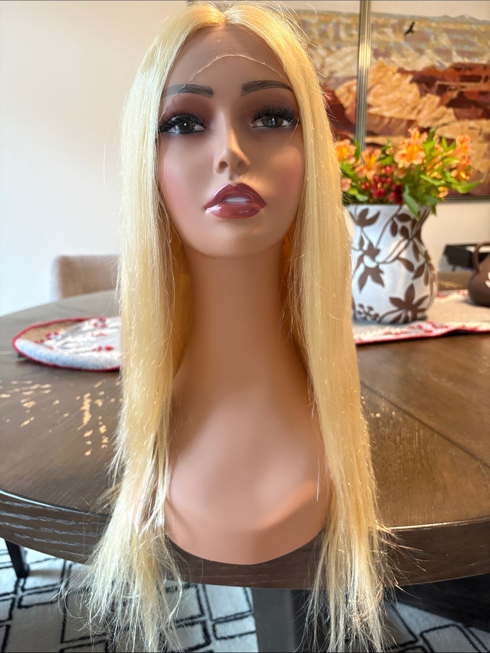 New Human Hair Blonde 613 Lace Front Wig, very soft hair, 22 inches